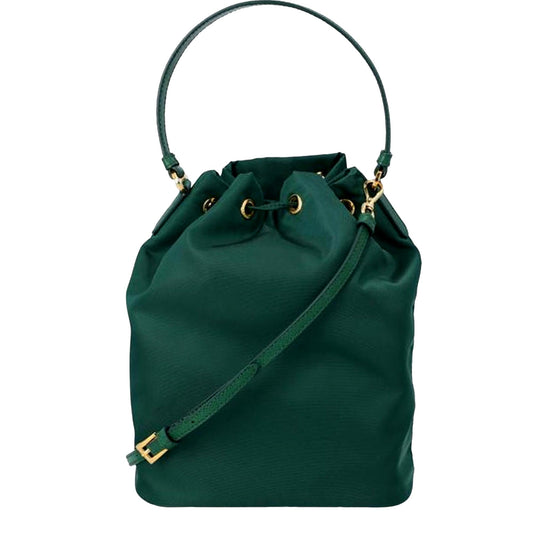 Tessuto Re-Nylon Duet Bucket Womens Handbag Oleandor Dark Green