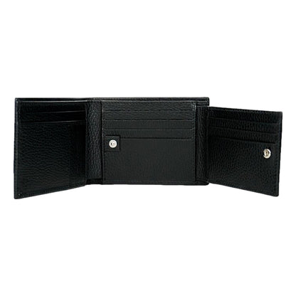 Men's Black Nylon GG Web Tab Trifold Passcase ID Wallet