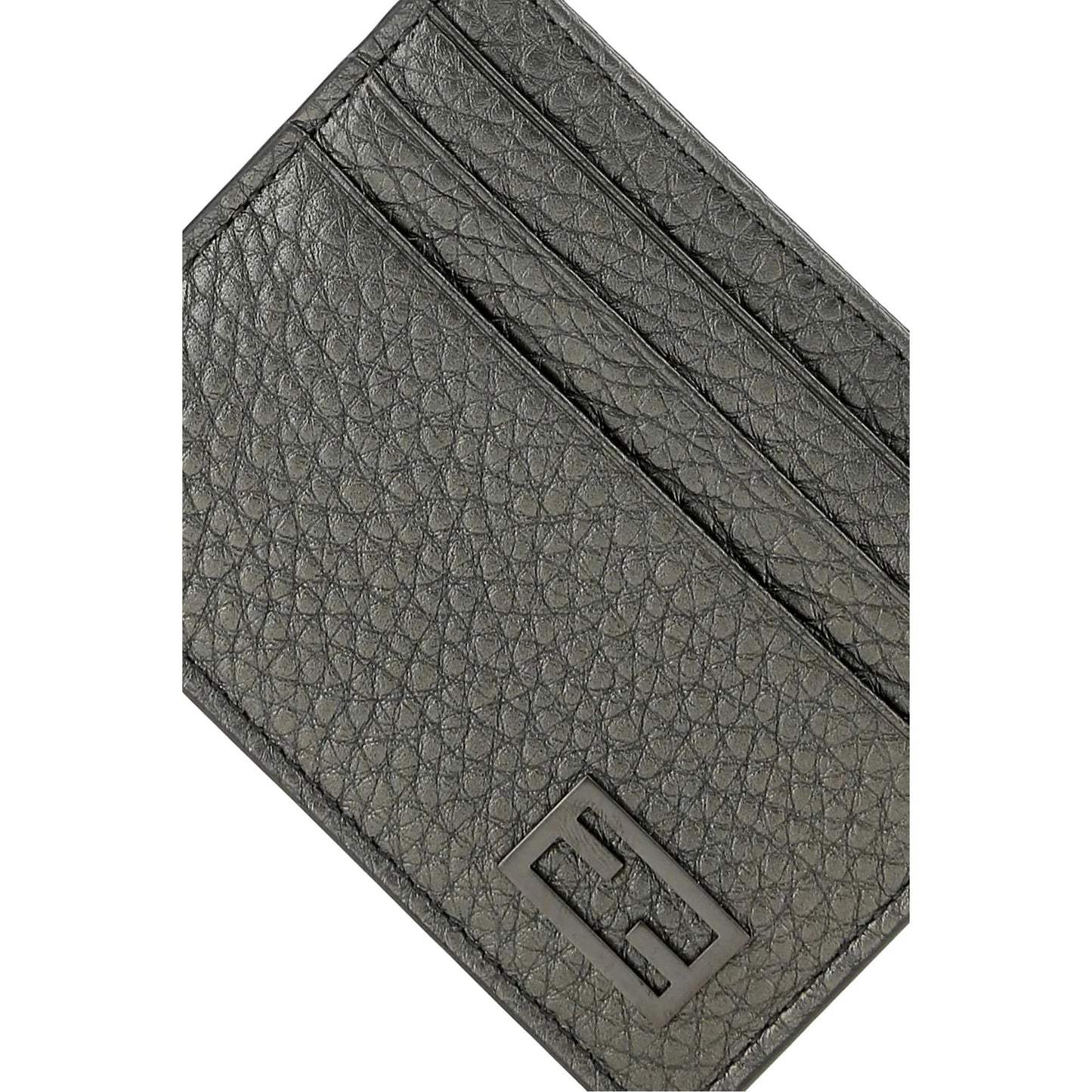 Baguette Graphite Grained Leather Card Case Wallet