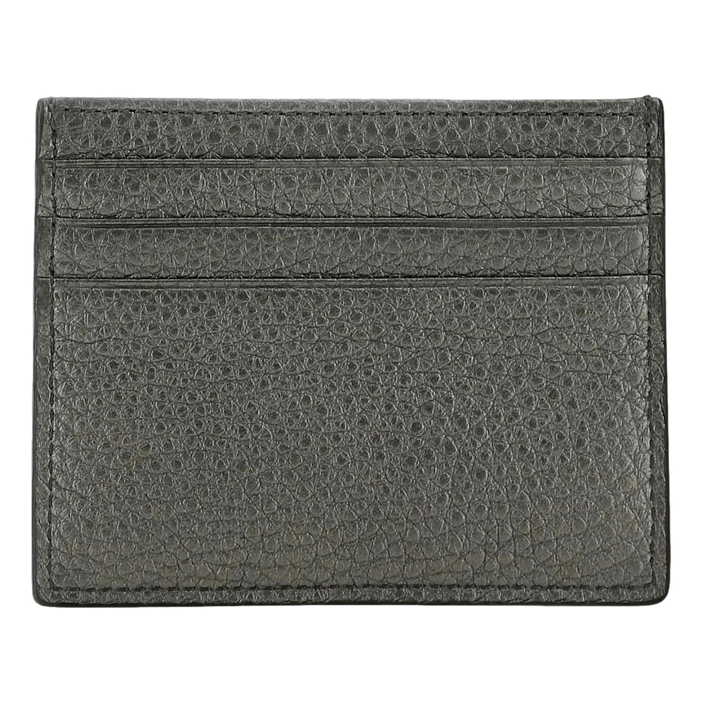 Baguette Graphite Grained Leather Card Case Wallet