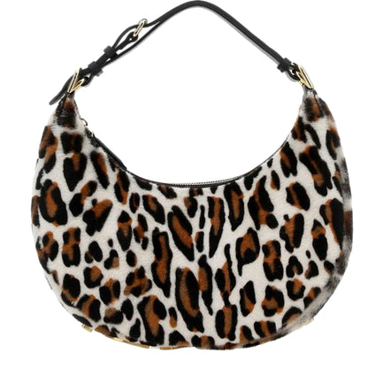 Fendigraphy Lamb Fur Animal Print Shoulder Bag