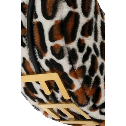 Fendigraphy Lamb Fur Animal Print Shoulder Bag