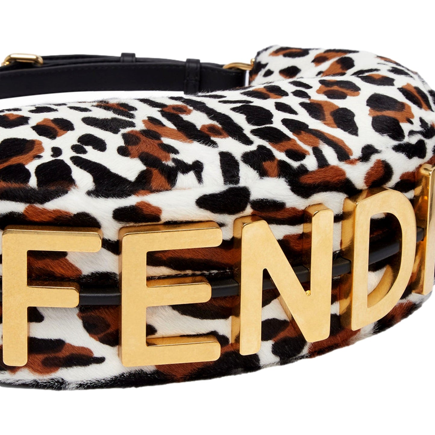 Fendigraphy Lamb Fur Animal Print Shoulder Bag