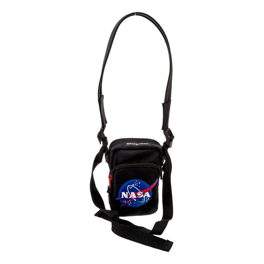 Nasa Logo Phone Holder Crossbody Bag Black Recycled Nylon