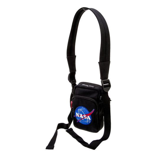 Nasa Logo Phone Holder Crossbody Bag Black Recycled Nylon