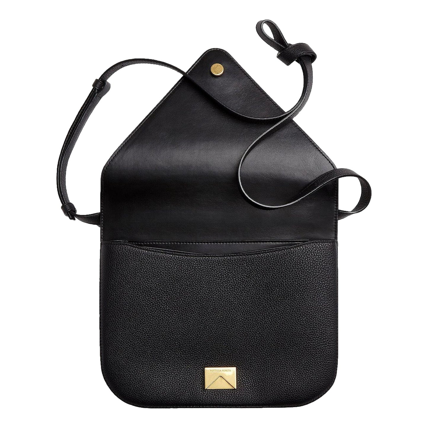 Mount Envelope Medium Shoulder Bag Leather Black and Gold