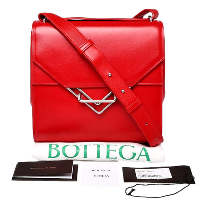 The Clip Womens Shoulder and Crossbody Bag Chili Red Calfskin Leather