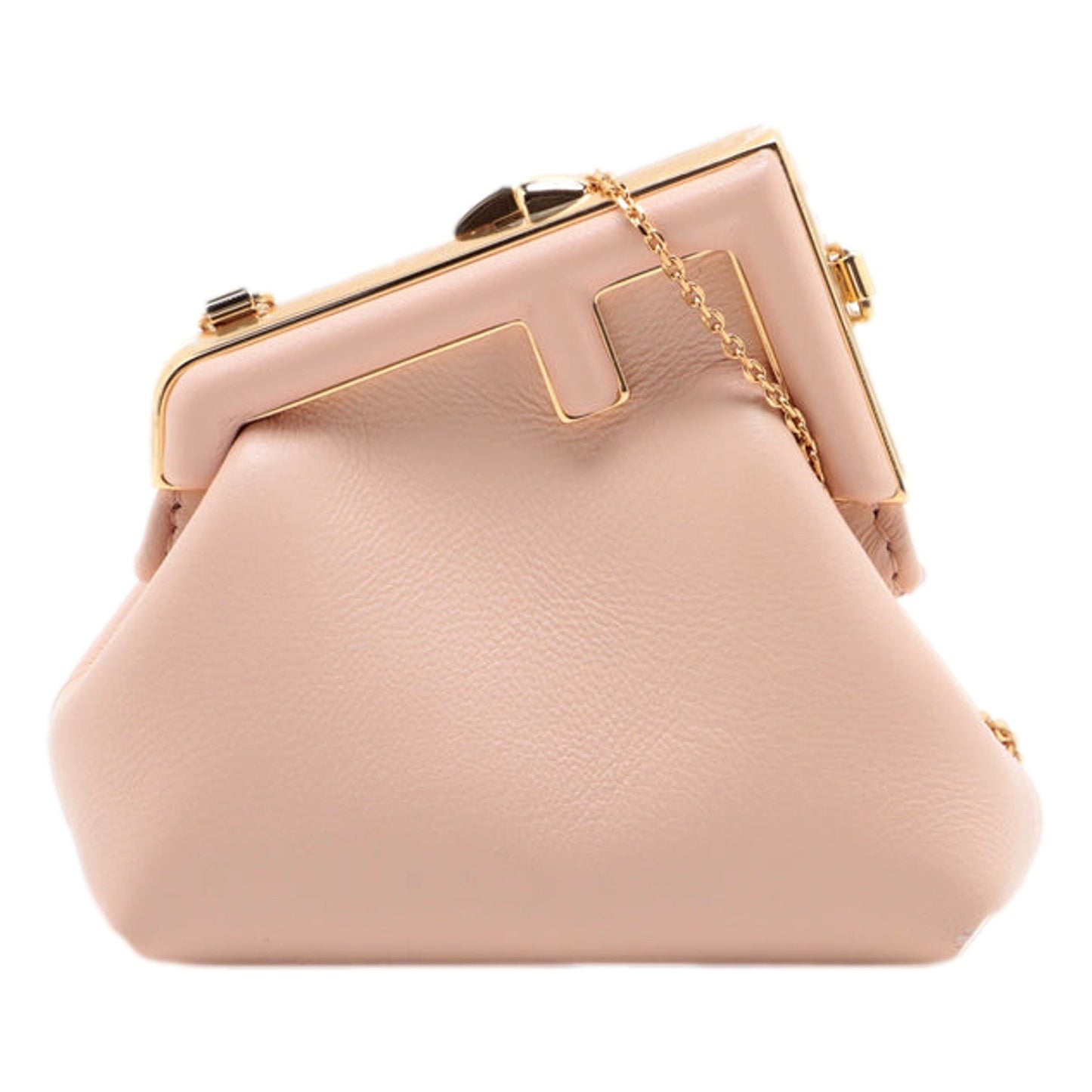 First Poudre Powder Pink Leather Nano Micro Charm Pouch Bag