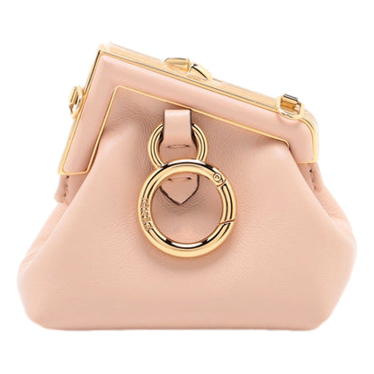 First Poudre Powder Pink Leather Nano Micro Charm Pouch Bag