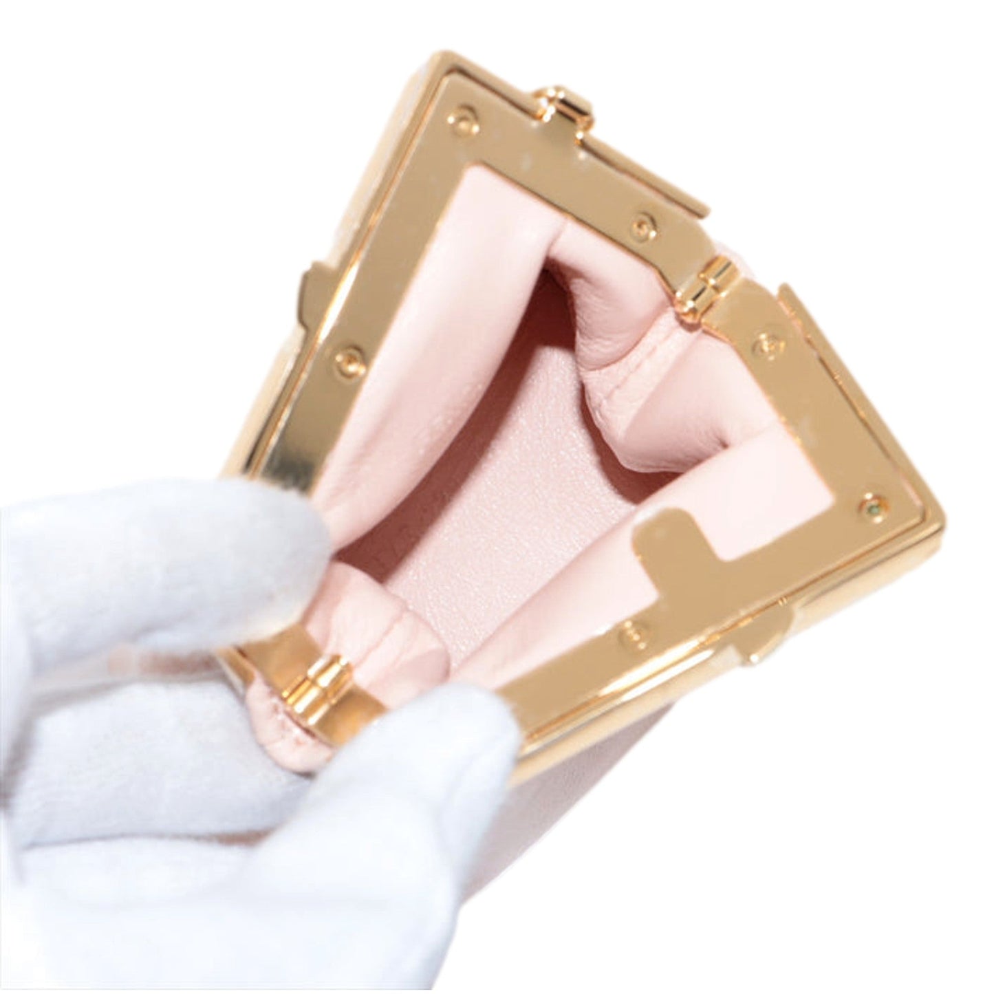 First Poudre Powder Pink Leather Nano Micro Charm Pouch Bag