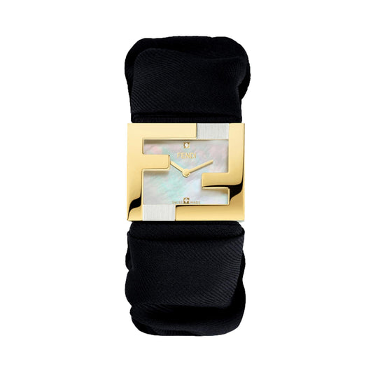 Fendimania Baguette Black Nylon Timepiece Watch