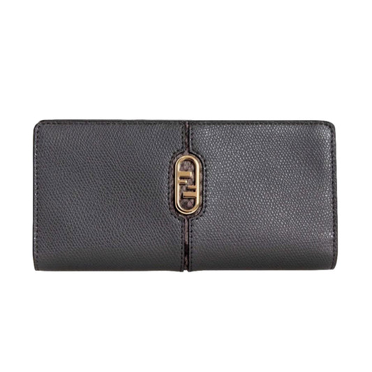 O'Lock Anthracite Gray and Python Print Leather Snap Continental Wallet