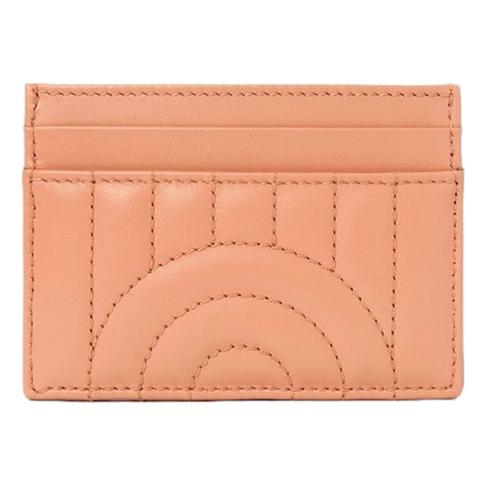 GG Marmont Matelassé Leather 2-Tier Card Case Wallet Peach