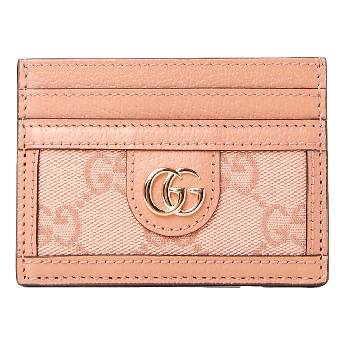 Womens Ophidia Pink Canvas and Leather GG Card Holder