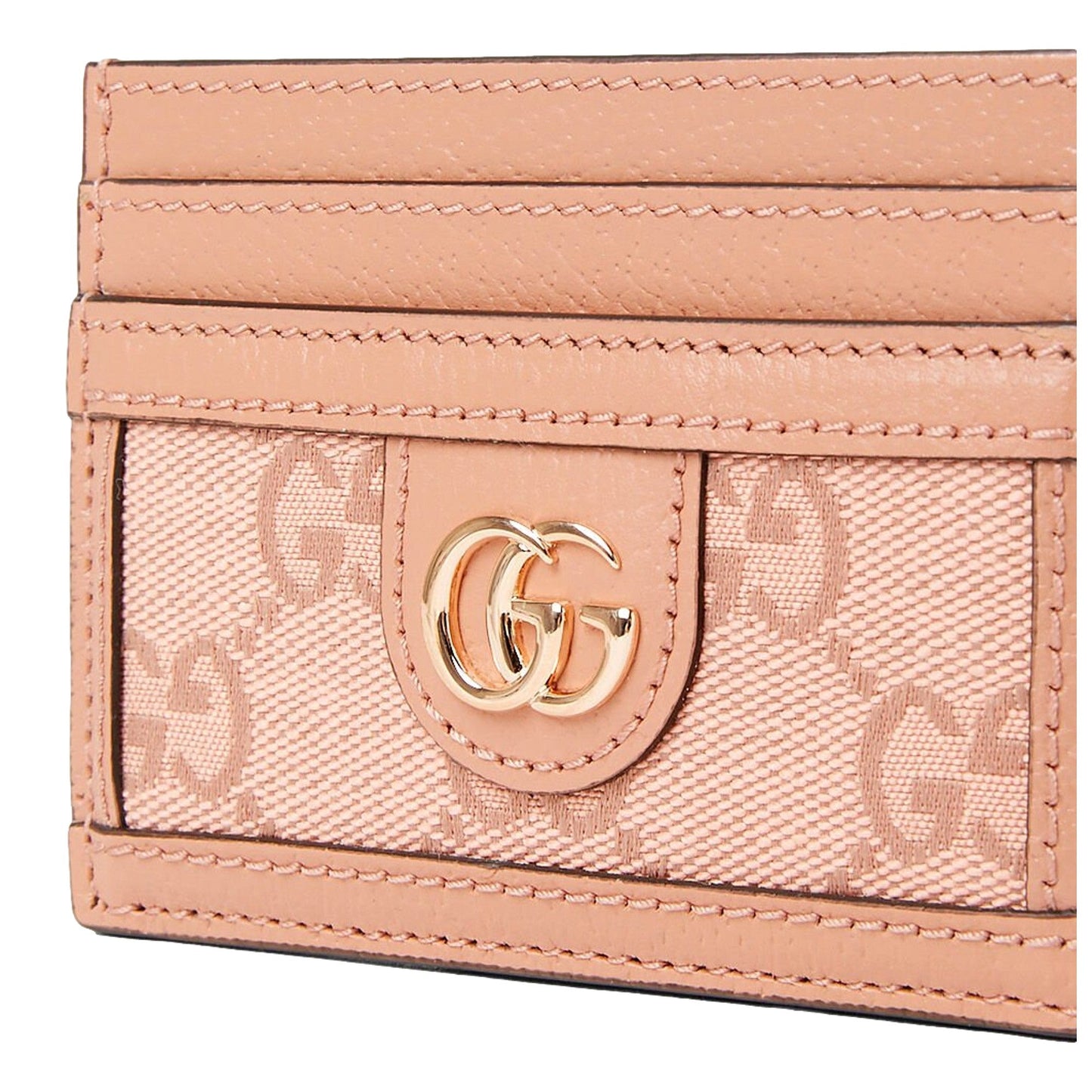 Womens Ophidia Pink Canvas and Leather GG Card Holder