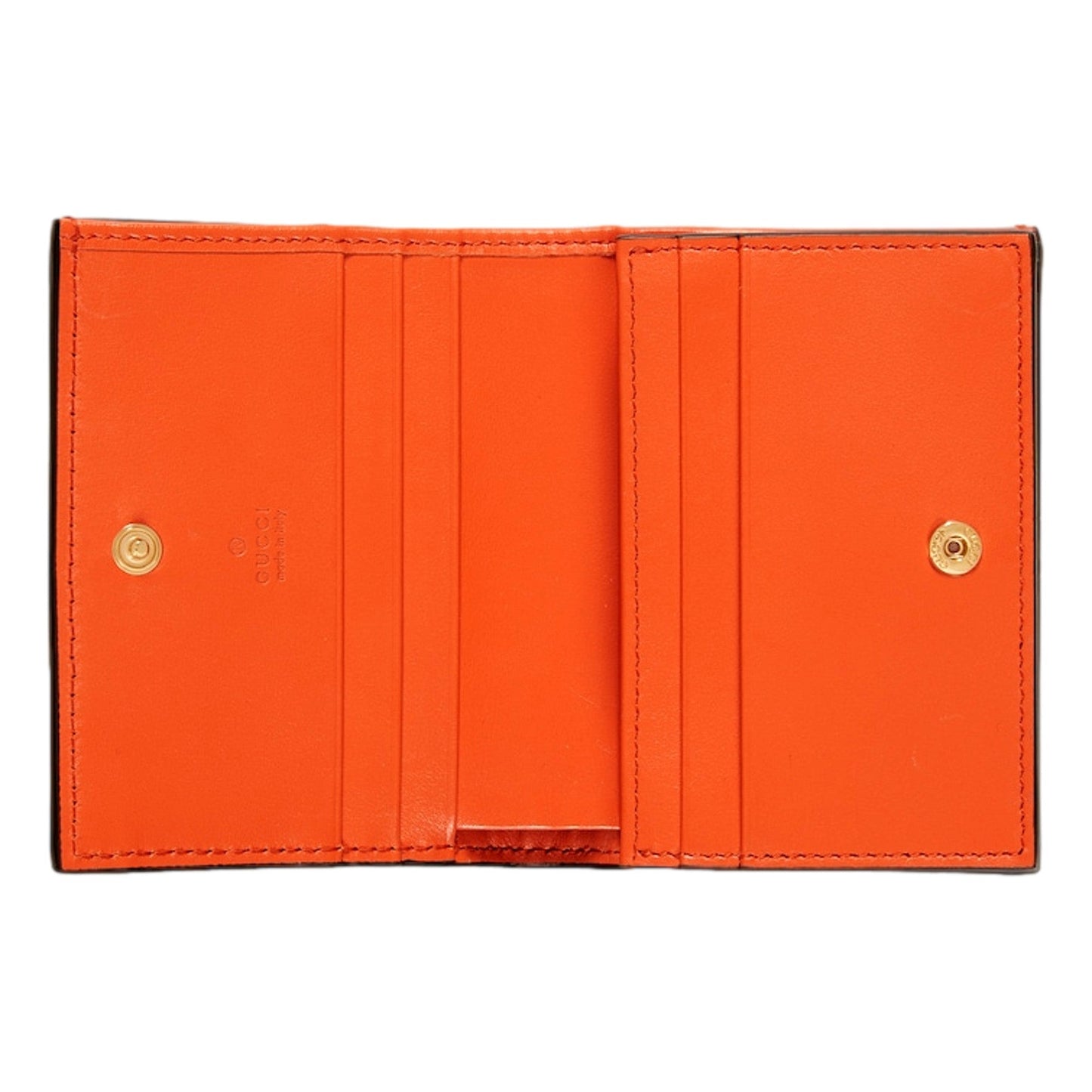 GG Quilted Matelassé Leather Card Case Wallet In Orange