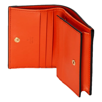 GG Quilted Matelassé Leather Card Case Wallet In Orange