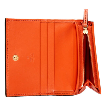 GG Quilted Matelassé Leather Card Case Wallet In Orange