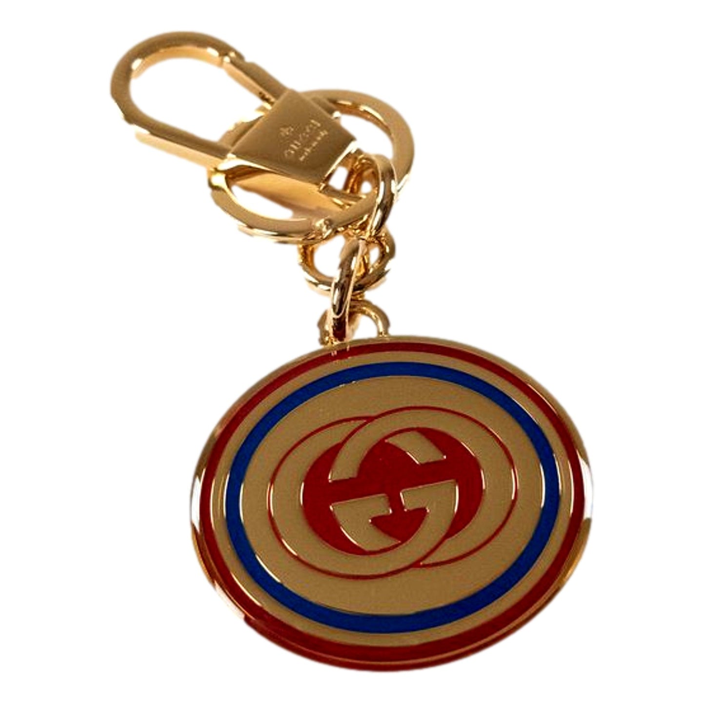 Interlocking G Keychain Brass Enamel Multicolor Bag Charm