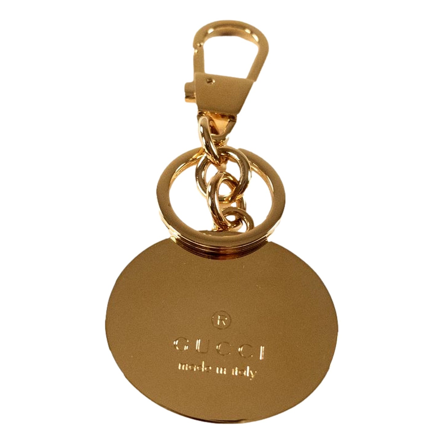 Interlocking G Keychain Brass Enamel Multicolor Bag Charm