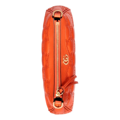 GG Quilted Matelassé Leather Mini Shoulder Bag In Orange