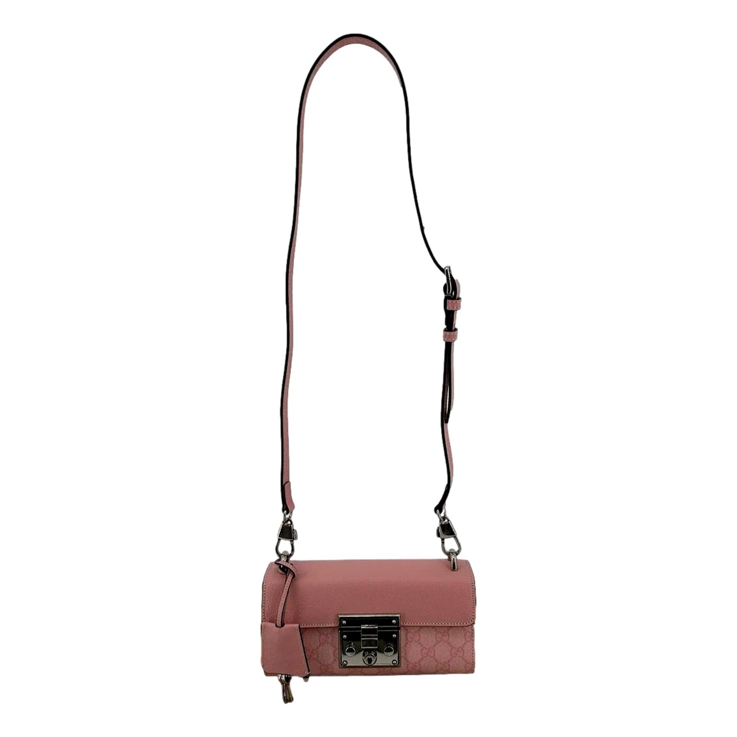 Pink GG Supreme Leather Padlock Chain Small Handbag Pink