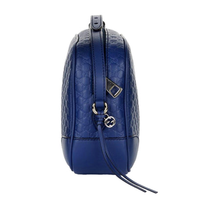 Bree Microguccissima Caspian Blue Leather Crossbody Bag