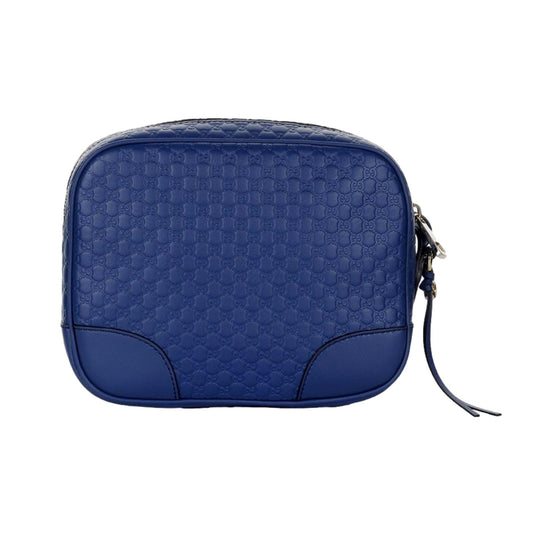 Bree Microguccissima Caspian Blue Leather Crossbody Bag