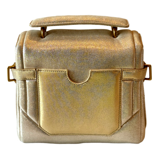 B-Buzz 23 Metallic Gold Tote Crossbody Shoulder Bag Calf Leather