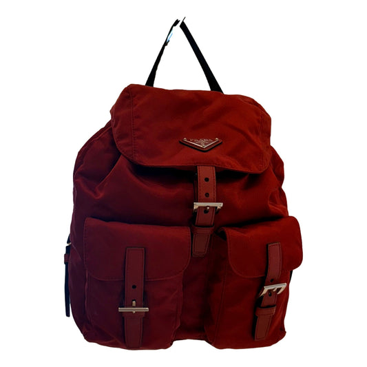 Re-Edition Re-Nylon Drawstring Backpack Fuoco Burgundy Red Medium Womens