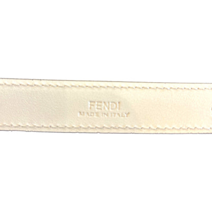 FF Studded Skinny Ivory Latte Belt Size 85