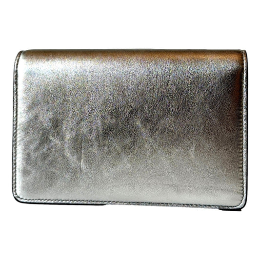 Kalina Crossbody Clutch Bag Crystal Logo Metallic Silver