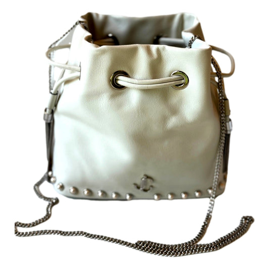 Marcheline Pearl Small Bucket Crossbody Bag Ivory