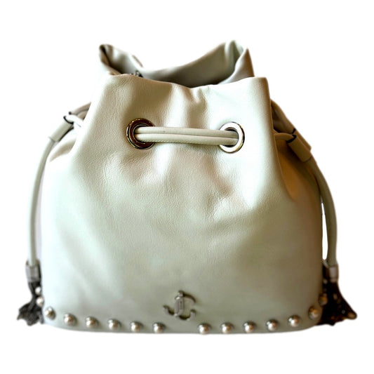 Marcheline Pearl Small Bucket Crossbody Bag Ivory