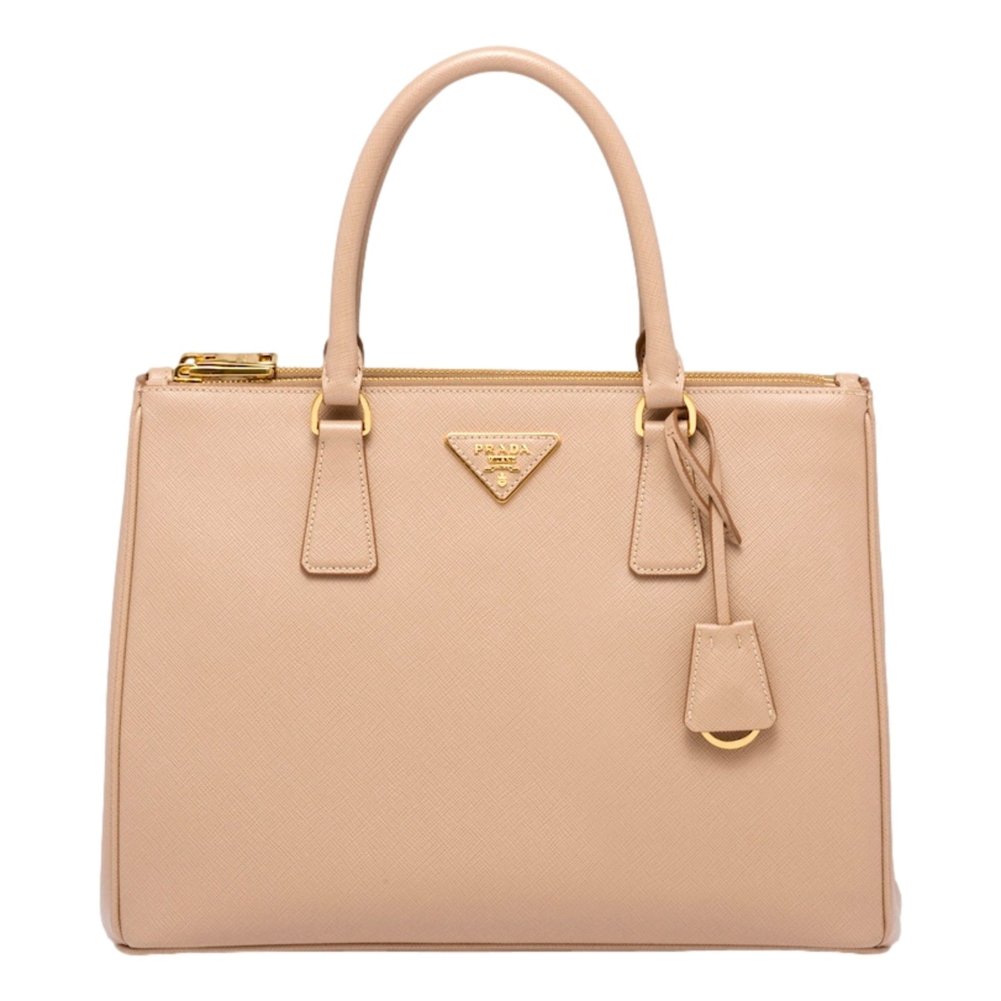 Galleria Large Beige Saffiano Leather Shopper Tote Bag