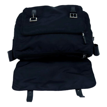 Tessuto Re-Nylon Messenger Crossbody Bag Blue+Nero Navy Medium