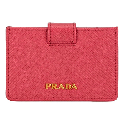 Saffiano Leather Card Case Passcase Card Accordion Peonia Pink