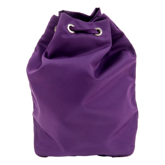 UVA Purple Tessuto Nylon Triangle Logo Drawstring Bucket Bag