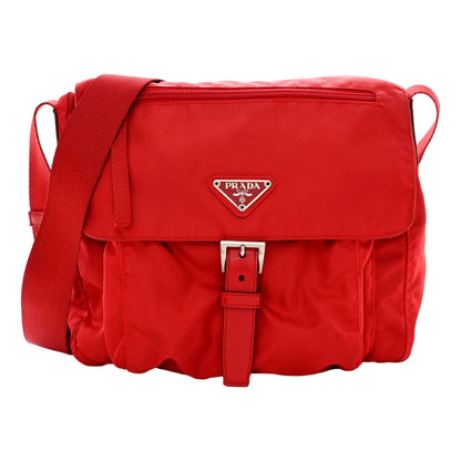 Rosso Pattina Nylon Red Medium Messenger Bag