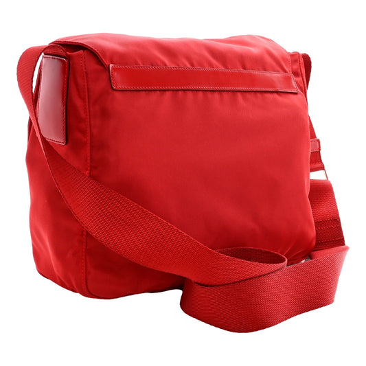 Rosso Pattina Nylon Red Medium Messenger Bag