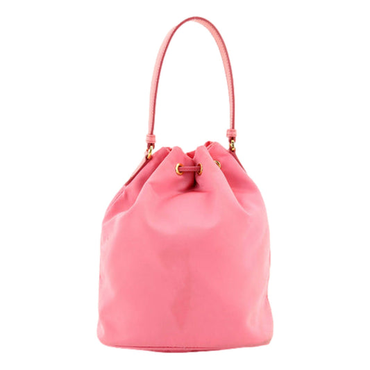 Re-Nylon Saffiano Duet Bucket Crossbody Bag Small Begonia Pink