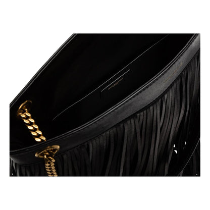 Grace Black Tassel Leather Hobo Shoulder Bag