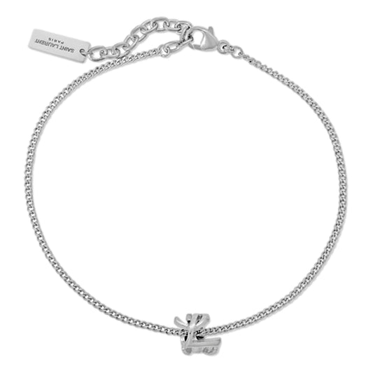 Monogram Twist Silver Metal Chain Bracelet