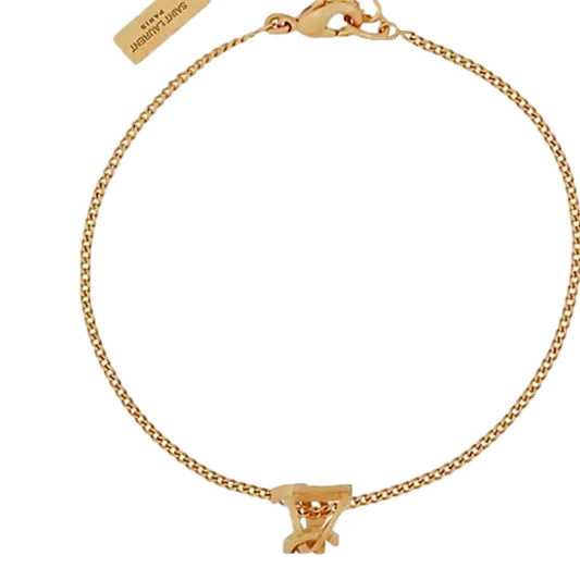 Monogram Twist Gold Metal Chain Bracelet