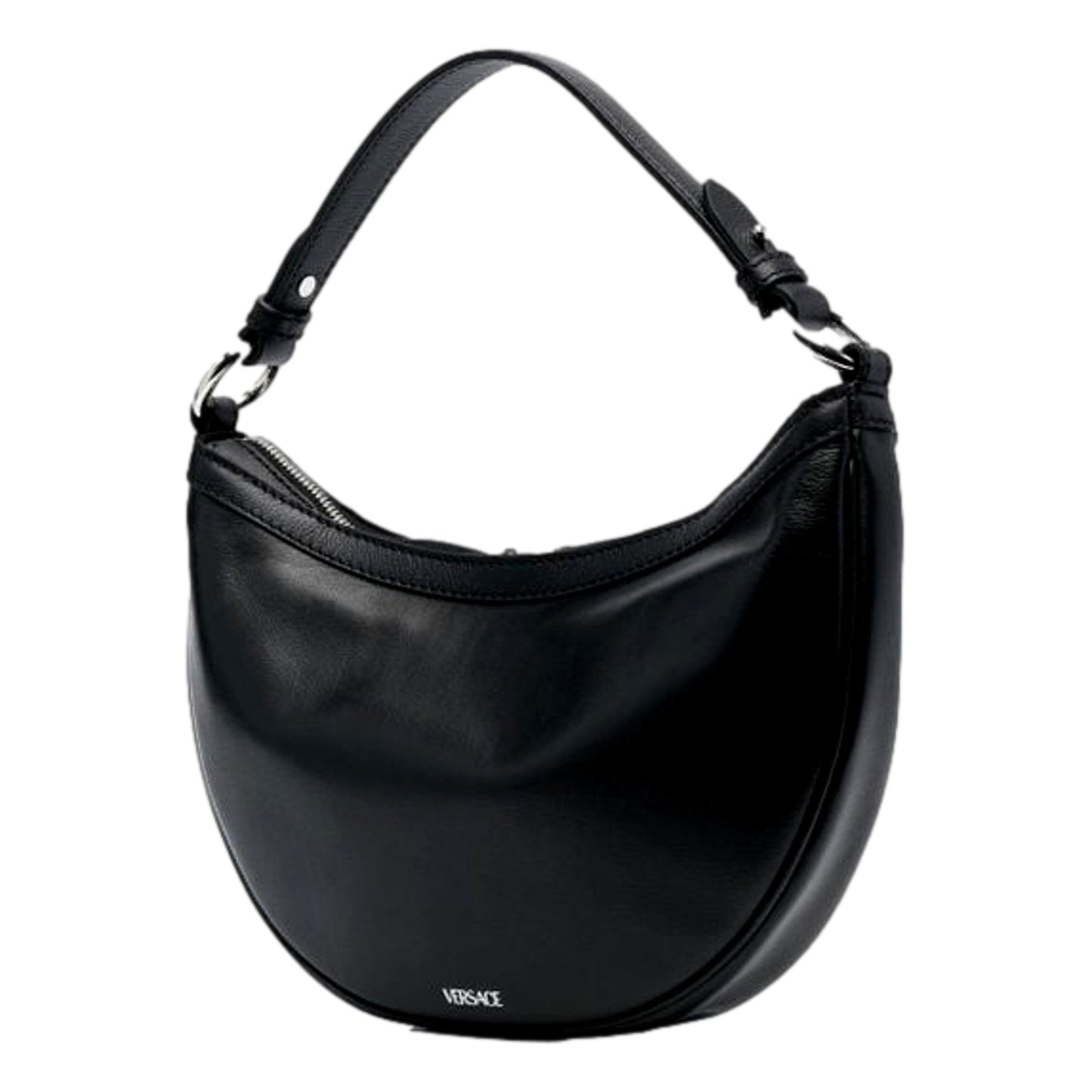 Repeat La Medusa Small Hobo Shoulder Bag Black Calfskin Leather