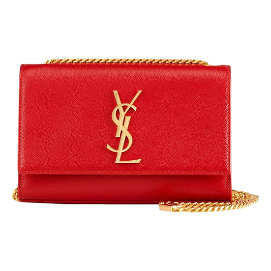 YSL Kate Red Leather Gold Chain Shoulder Bag