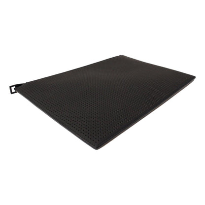 Black Leather Perforated Flat Pouch