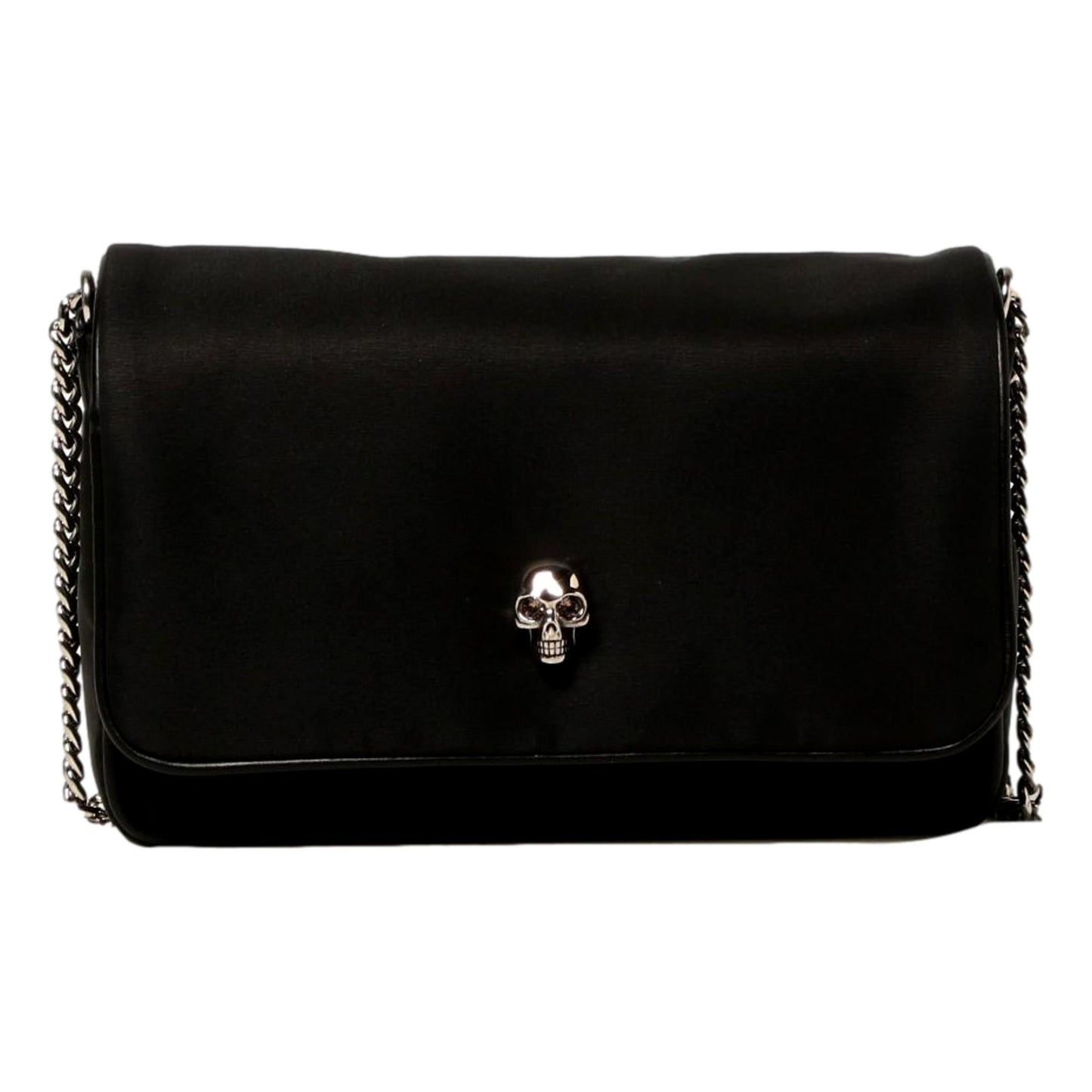 Small Black Nylon Skull Shoulder Bag