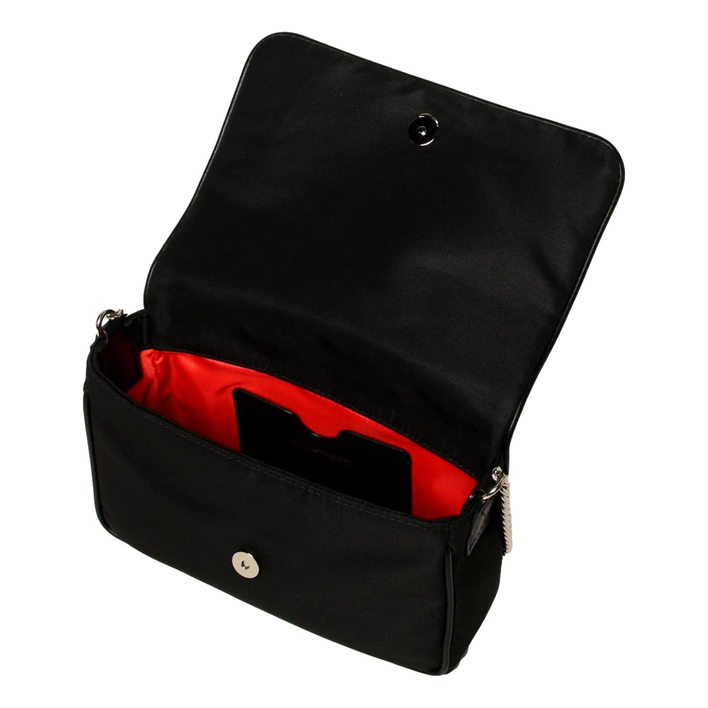 Small Black Nylon Skull Shoulder Bag