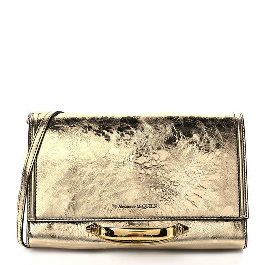 Small Story Gold Crash Calf Leather Shoulder Bag